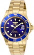 Invicta Pro Diver Blue Dial Mens Blue Dial Gold-Tone Stainless Steel Watch 26974