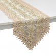 Table Runner 72 Inch Beige Flower Embroidered Pattern Polyester Lace Table Decor