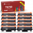 10 Pack TN760 TN730 with Chip for Brother TN-760 Toner HL-L2390DW L2370DWXL