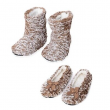 Women Camel Microfiber Faux Fur Sherpa Booties Ballerina Slippers Size 5-10