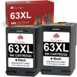 2 PK 63 XL Black Ink Cartridge for HP Envy 4512 4516 4520 OfficeJet 5255 5258