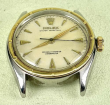 Vintage Rolex 34mm Watch Oyster Perpetual Ref 6103 Steel Case White Dial Gold 