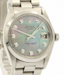 Mens ROLEX Oyster Perpetual Date 34mm Tahitian MOP Dial Diamond Stainless Watch