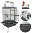 68" Large Bird Pet Cage Large Play Top Parrot Finch Cage Macaw Cockatoo 3 Doors