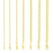 10K Yellow Gold 2mm-11mm Curb Cuban Chain Link Pendant Necklace Bracelet, 7"-30"