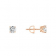 1/2 Ct Round Lab Grown Diamond Earrings Studs 14K Rose Gold F/VS 4-Prong Screw