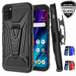 For Alcatel TCL A3X A600DL Holster Heavy Duty Belt Clip Case +Tempered Glass