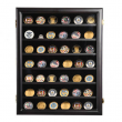 Military Challenge Coin Casino Poker Chip Display Case Shadow Box Wood Cabinet