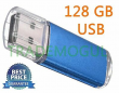Sleek BLUE 128GB BRAND NEW USB 2.0 Thumb Pen Flash Drive Memory Stick Storage