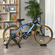 Indoor Bicycle Exercise Trainer w/ Bar Remote Control & Near-Universal Fit Black