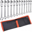 12pc Flexible Head Ratcheting Spanner Auto Wrench 8-19mm Combination Tools Set