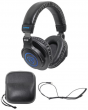 Rockville DJ1500 DJ Headphones w/ Detachable Coil Cable, Case+Extra Ear Pad