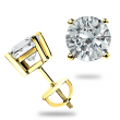 2.0 CT GRA MOISSANITE EARRINGS 14K SOLID YELLOW GOLD STUDS SCREW-BACK GREAT GIFT