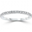 1/3 ct Pave Diamond Wedding Pave Ring Womens Stackable Band 14K White Gold
