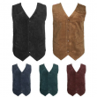 Men's Vest Soft Suede 4 Snap Closure Front Pockets Casual Western Sleeveless Top