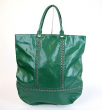$1789 New Auth BOTTEGA VENETA Green Leather Tote Bag Woven Detail Unisex 296558