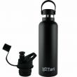 TARI Stainless Steel Bottle Wide Mouth Leakproof Flex Cap Insulated 25 Oz, Black