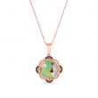 LeVian Rose Gold Plated Sterling Silver Aquaprase Topaz 3.5 cts Pendant Necklace