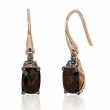 LeVian 14K Rose Gold Smoky Quartz G-H VS2 Chocolate Diamond 1.5 ct Drop Earrings
