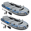 Intex Excursion 5 Person Inflatable Rafting and Fishing Boat w/ 2 Oars (2 Pack)